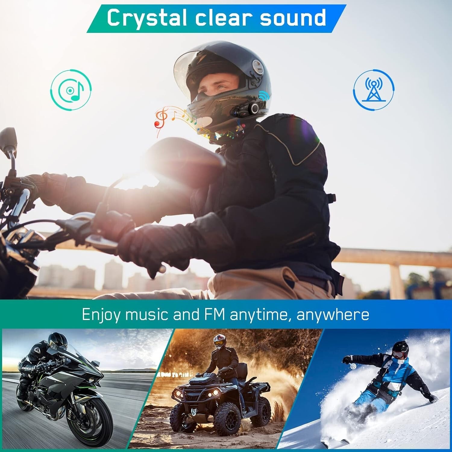 Motorcycle Communication System with 1080P Camera & Voice Assistant Features