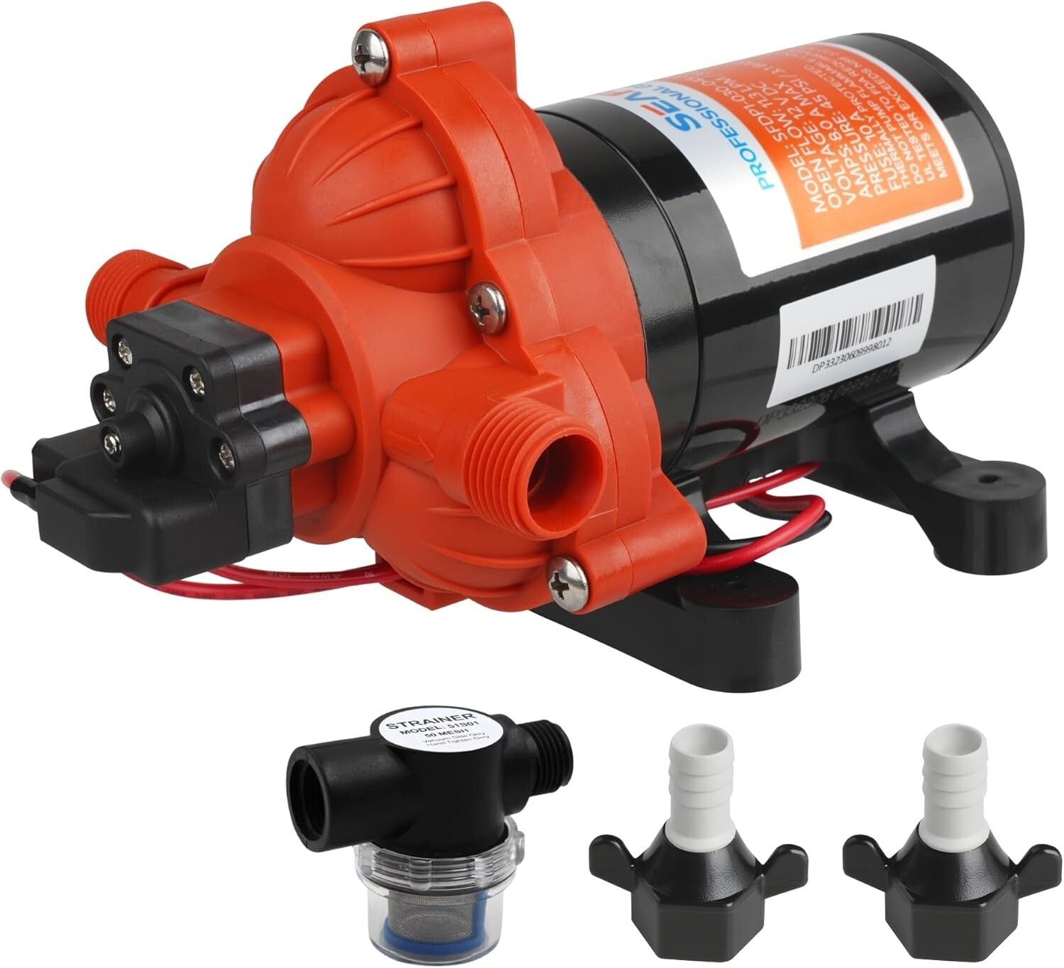 12V Self-Priming Water Pump 3.0 GPM - Automatic Pressure Switch & Quiet Design