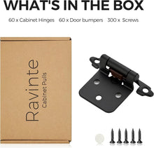 Load image into Gallery viewer, Premium 1/2" Overlay Cabinet Hinges - 60 Heavy-Duty Self-Closing Matte Black Set