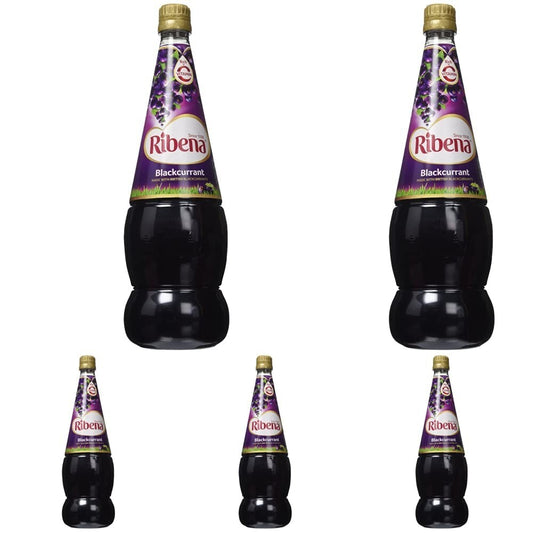 Bulk Blackcurrant Concentrate, 5 x 1.5L Rich in Vitamins A & C, Calcium-Enriched
