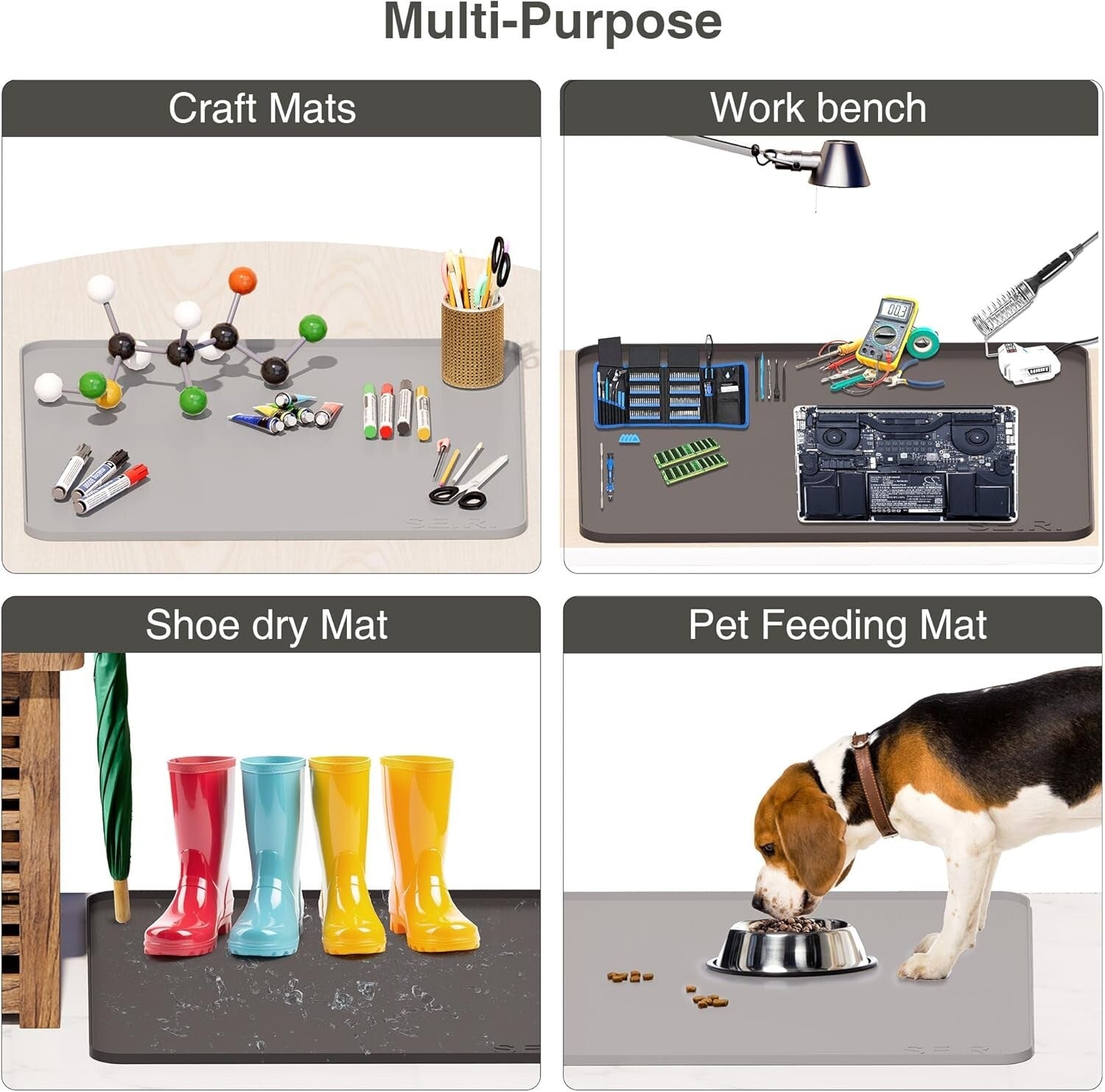 Durable Non-Slip Silicone Washer & Dryer Covers - 26" x 26" Waterproof Design