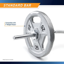 Load image into Gallery viewer, Ergonomic 48-inch Chrome Curl Bar with Spin-Lock Collars for Safe Weightlifting