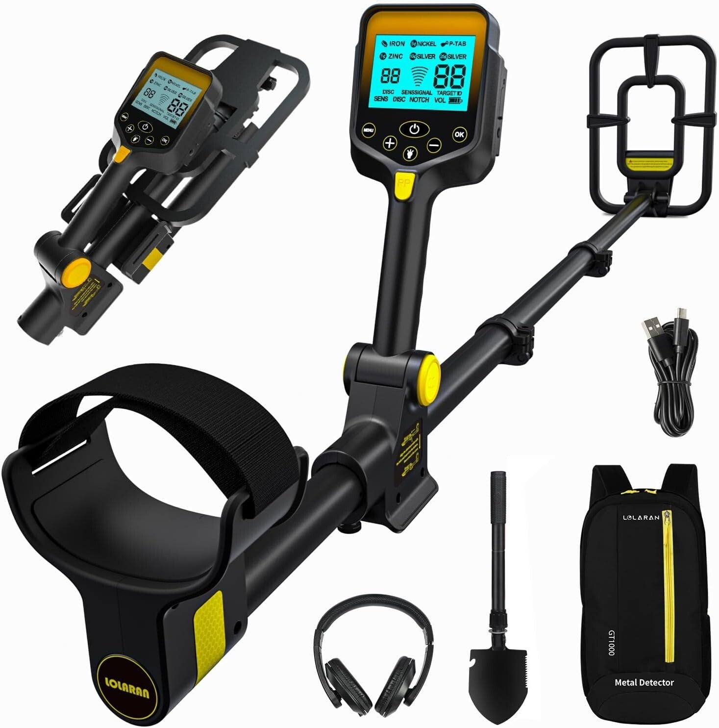 Advanced Metal Detector with 20-Hour Runtime and Comprehensive Accessory Kit