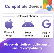 Load image into Gallery viewer, Unlimited Talk &amp; Text Phone Plan | Easy 12-Month Prepaid SIM by Jethro Mobile