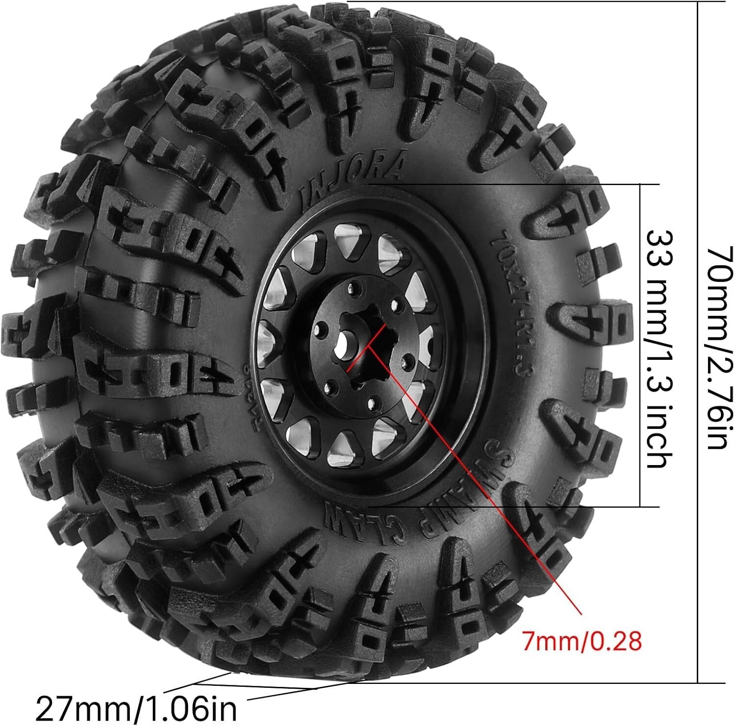 High-Performance 1.3" Wheel Tires Set for Ultimate RC Crawler Off-Roading