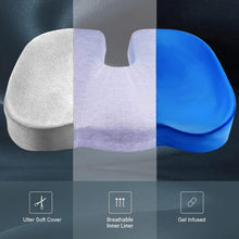 Load image into Gallery viewer, U-Shaped Cutout Memory Foam Cushion for Tailbone Pain Relief - Machine Washable