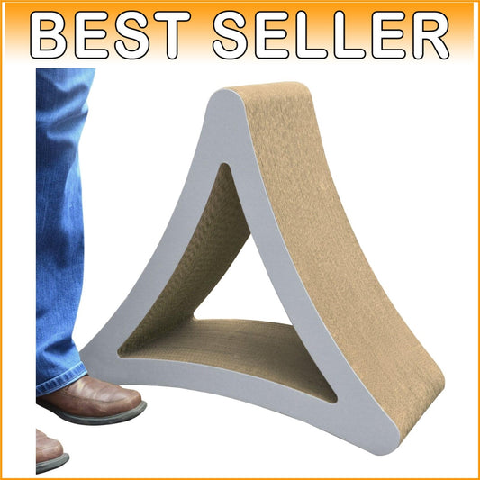 Stylish Slate Grey 3-Sided Cat Scratching Pad with Play Cubby - Durable Design