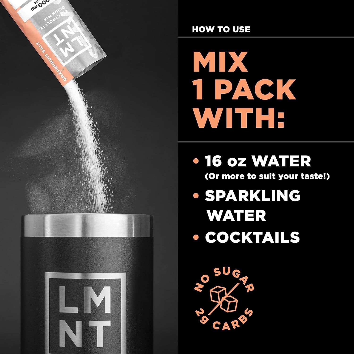 Boost Hydration with LMNT Zero Sugar Electrolyte Drink Mix - Grapefruit 30 Pack