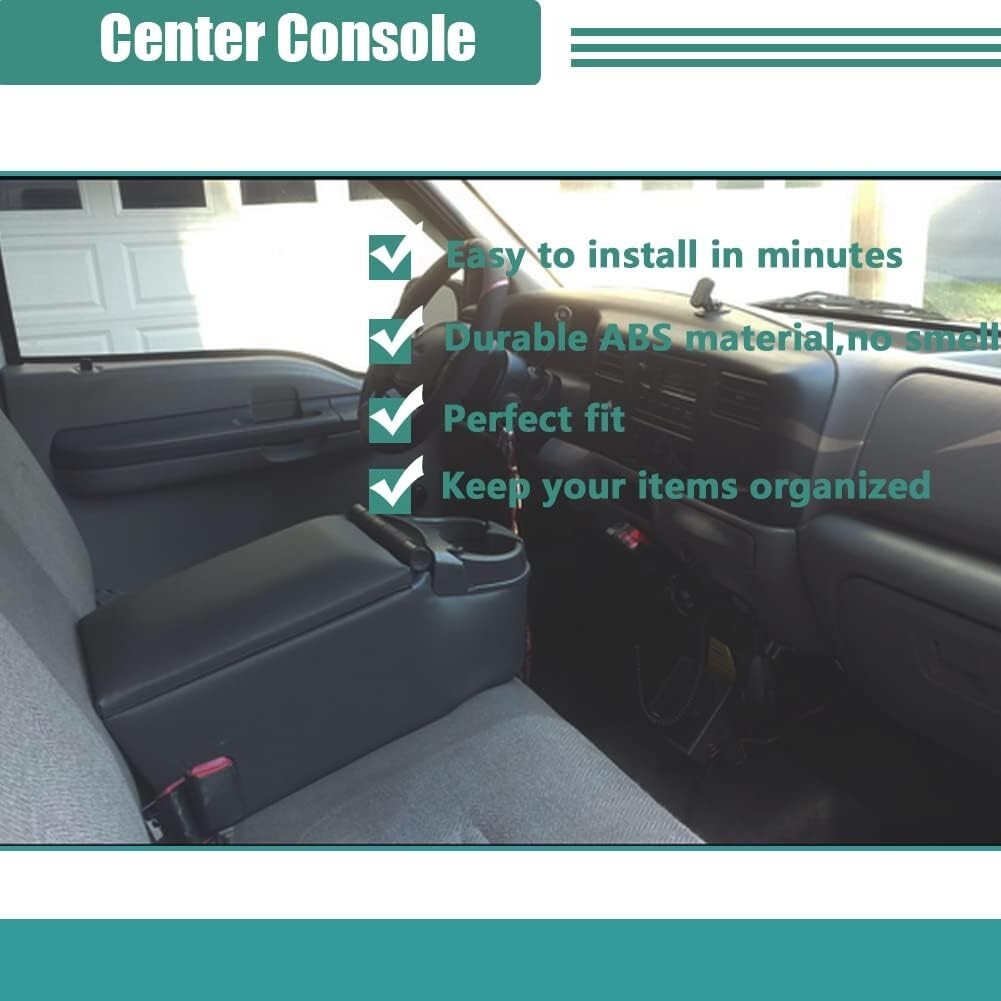 Durable Center Console with Adjustable Cup Holders - Perfect for Truck Interiors