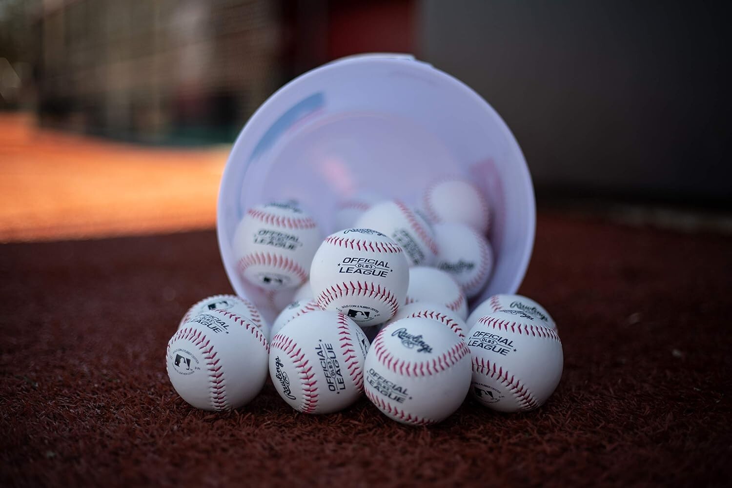 24 Baseballs for 8U Players in Stylish MLB Bucket - Perfect for Recreational Use