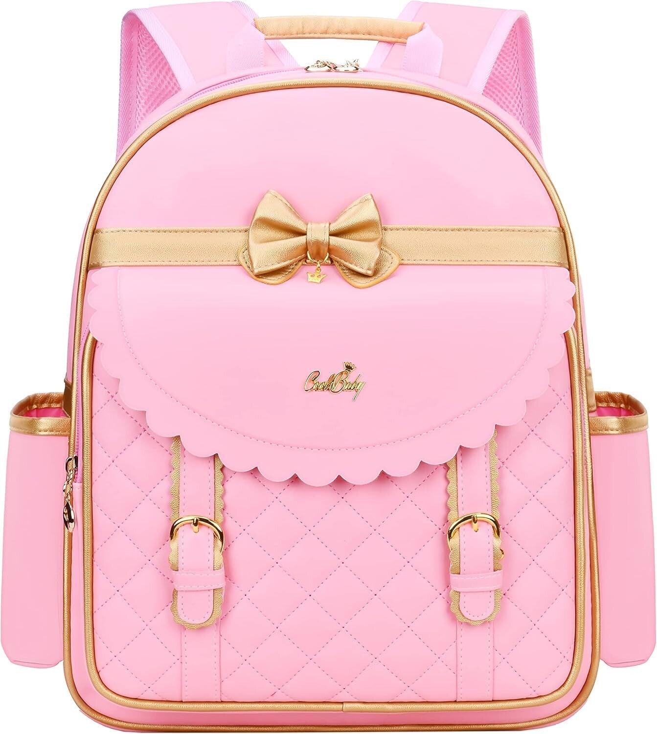 Charming Waterproof Girls Backpack with Multiple Compartments & Bow-Tie Style