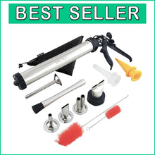 Load image into Gallery viewer, Complete Jerky Gun Kit: 15-Inch Stainless Steel Barrel with Tapered Sausage Tips