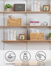 Load image into Gallery viewer, Stylish Hyacinth Baskets with Built-In Handles - 2 Pack Medium Storage Solution
