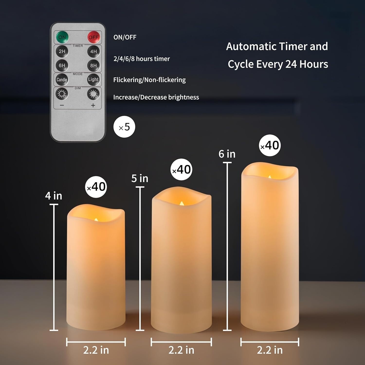 Elegant 120-Pack Flameless Candles - Remote Control & Timer for Safe Ambiance
