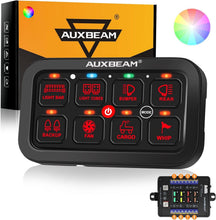 Load image into Gallery viewer, Custom RGB 8 Gang Switch Panel - 60 Amp Waterproof Control for Marine, RV, Car