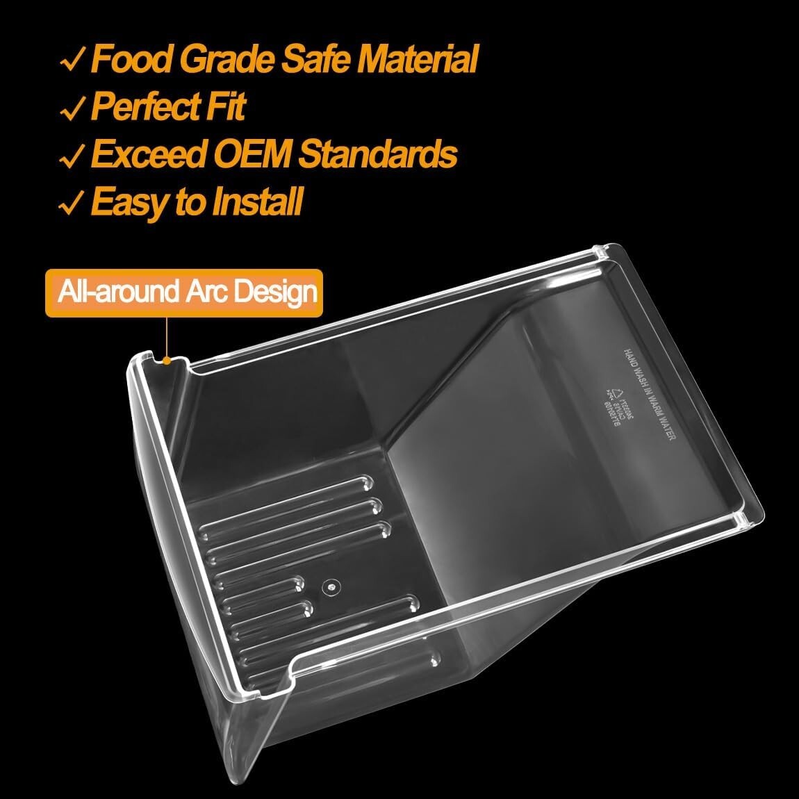 Durable 2-Pack Refrigerator Crisper Drawers - Frigidaire & Kenmore Compatible