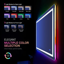 Load image into Gallery viewer, Anti-Fog 40"x32" LED Vanity Mirror with RGB Backlight - Stylish and Functional