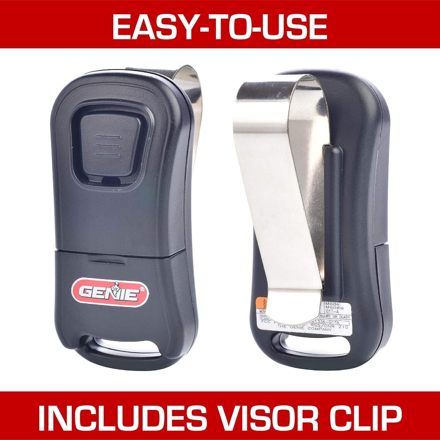 2-Pack Single Button Garage Door Remotes - Intellicode Compatible & Secure