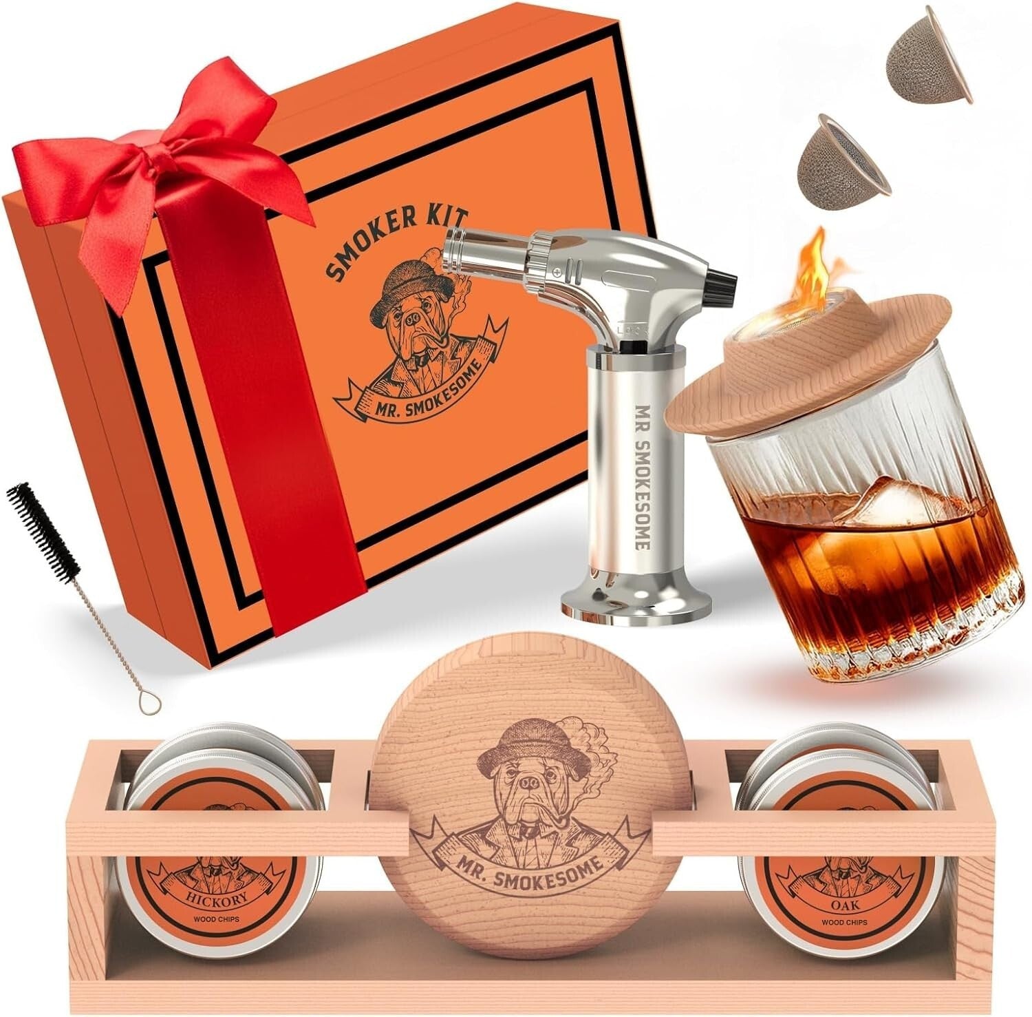 Cocktail Smoker Set with Display Stand & Torch - Perfect Whiskey Gift for Men