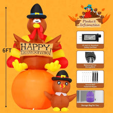 Load image into Gallery viewer, Weather-Resistant 6FT Thanksgiving Turkey Decoration with Quick Inflation Setup
