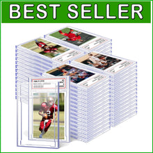 Load image into Gallery viewer, Secure 100-Piece Trading Card Holder - Durable Acrylic with Custom Label Space