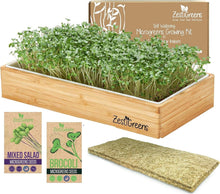 Load image into Gallery viewer, Stylish Microgreens Growing Kit with Natural Wood Finish - Perfect for Beginners