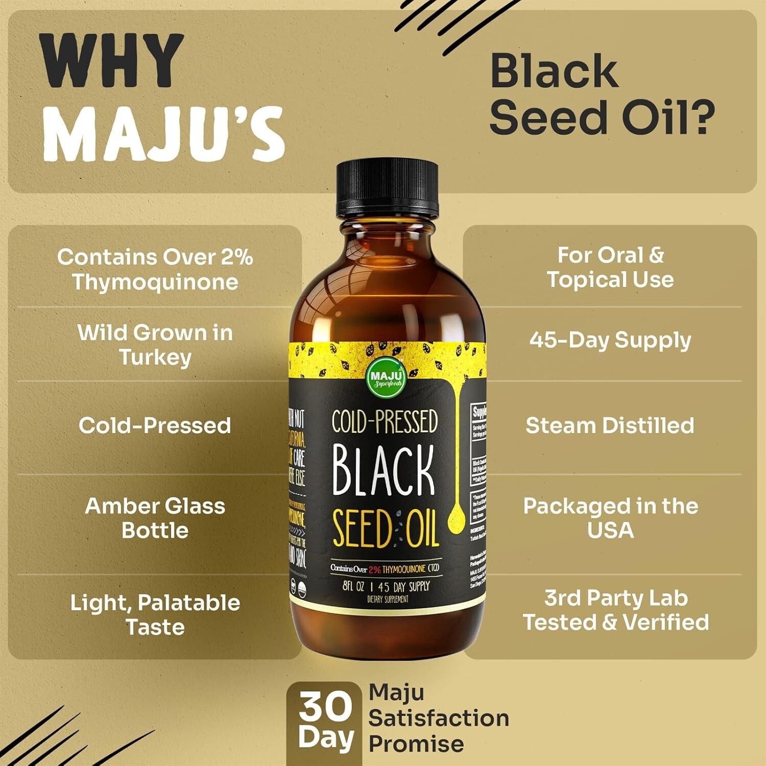Maju 8 Oz Black Seed Oil - Cold-Pressed, Antioxidant-Rich Natural Health Oil