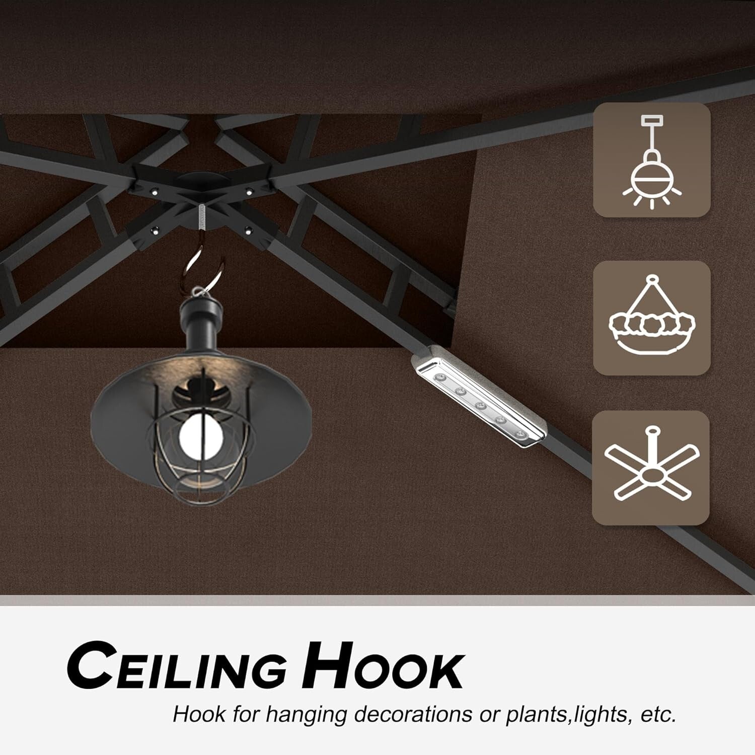 Stylish 8' x 5' BBQ Canopy Gazebo with Waterproof Design and LED Lighting