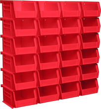 Load image into Gallery viewer, 24-Pack Stackable Red AkroBins - Multi-Purpose Storage Bins for Home &amp; Garage