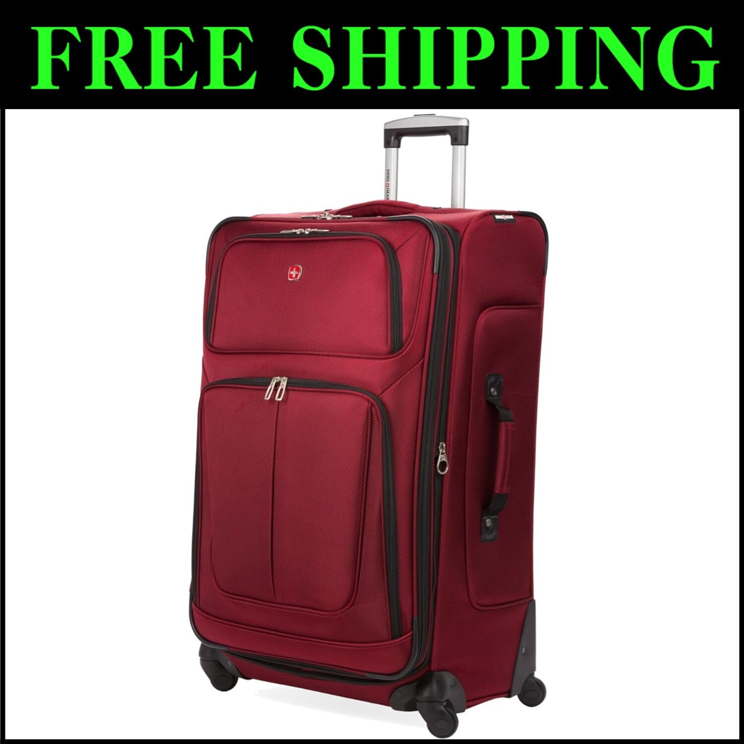 Versatile 29-Inch Expandable Burgundy Luggage - Scuff-resistant Travel Essential