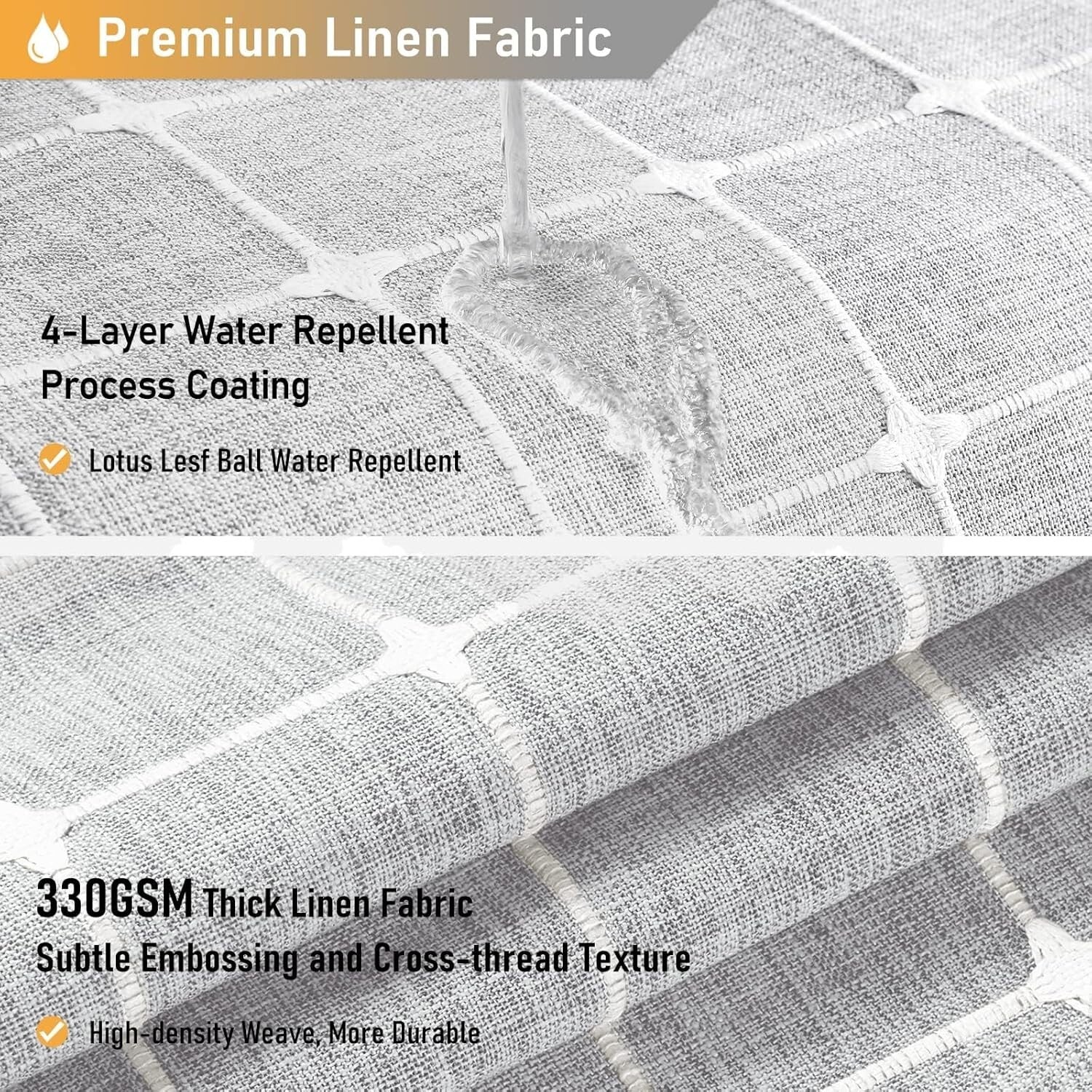 Elegant 84" x 72" Grey Shower Curtain Set - Waterproof & Wrinkle-Free Fabric