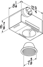 Load image into Gallery viewer, Compact Recessed Ventilation Fan with Light - 70 CFM, Ideal for Kitchen &amp; Bath