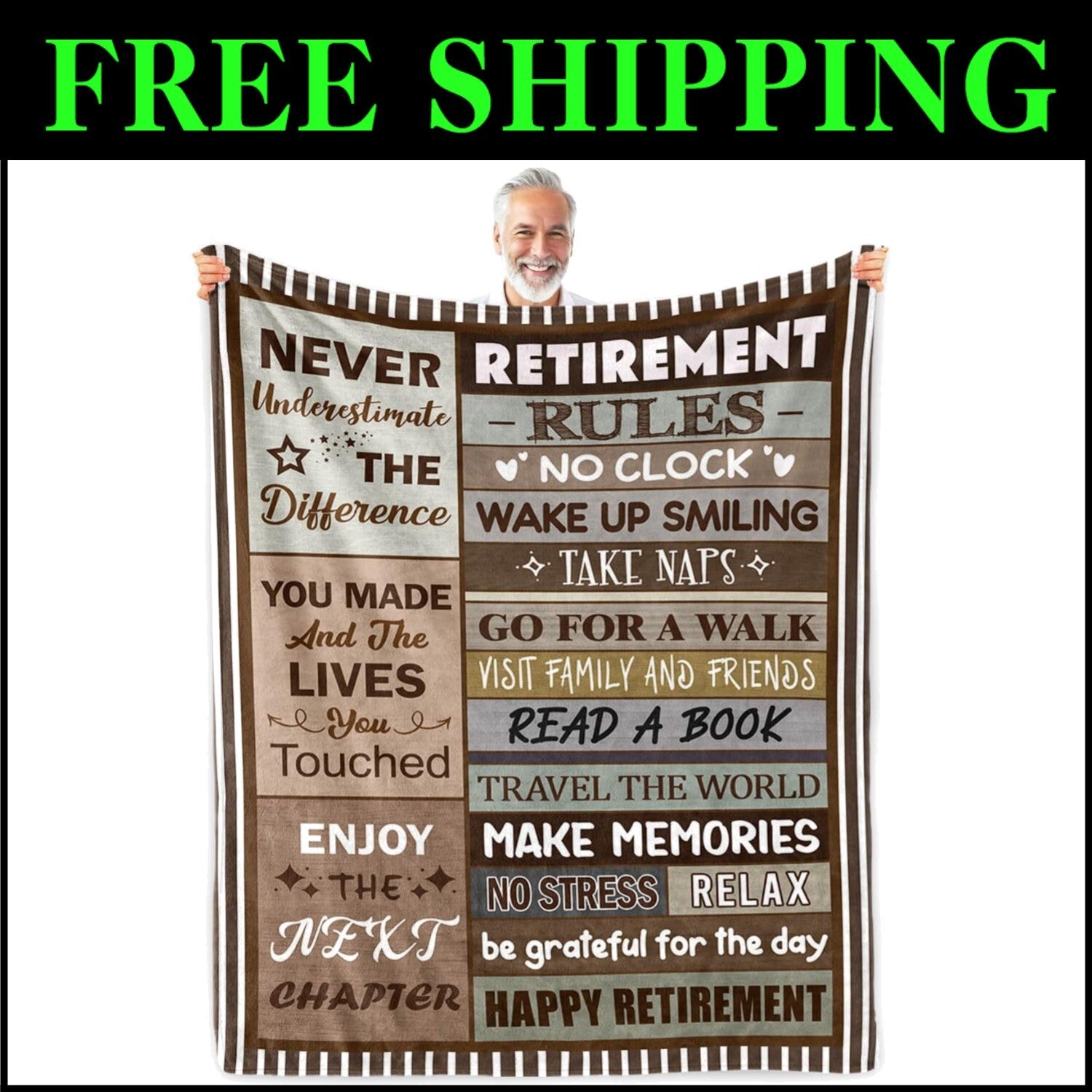 Soft and Lightweight Happy Retirement Blanket 60"x80" for Memorable Farewells