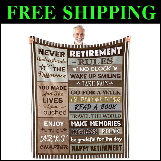 Soft and Lightweight Happy Retirement Blanket 60"x80" for Memorable Farewells