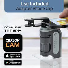 Load image into Gallery viewer, Professional Pocket Microscope with LED Light &amp; Smartphone Clip - Set of 4