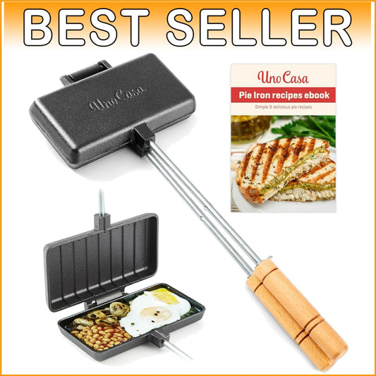 Durable Camping Pie Iron with Recipe e-Book - Perfect for Toasted Pies & More