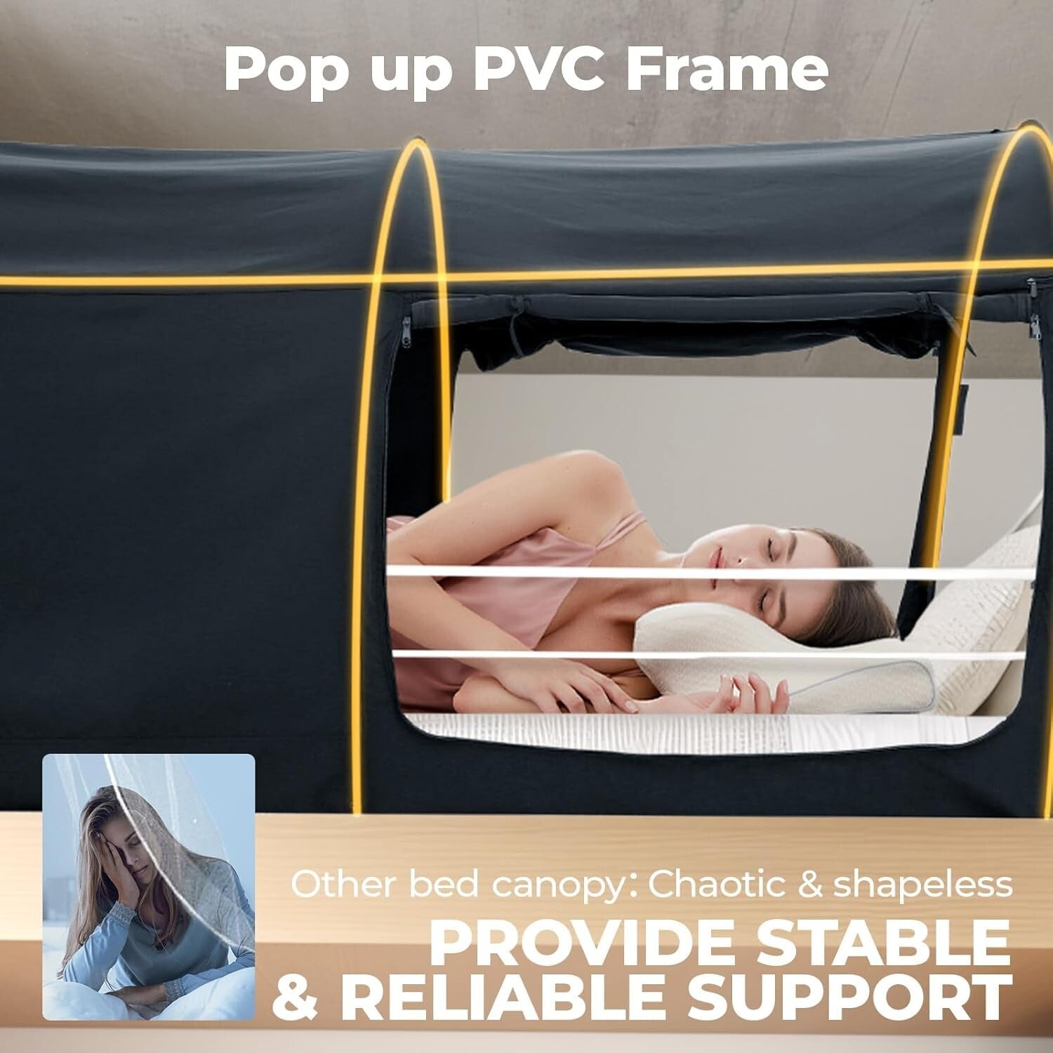 Breathable Privacy Sleeping Tent for Twin Bunk Beds - Easy Setup & Washable