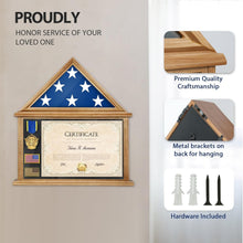 Load image into Gallery viewer, Veteran Honor Flag Display Box with Certificate Holder - Wall Mount or Tabletop