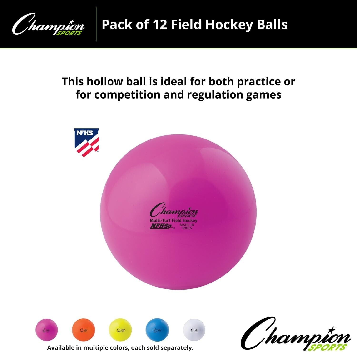 Official NFHS Field Hockey Balls – 12 Pack, Perfect for Practice and Competition