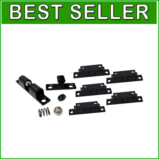 6 Pack Solid Brass Double Ball Catch - Matte Black, Adjustable & Silent Closing