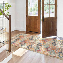 Load image into Gallery viewer, Soft Cream/Multi Vintage Runner Rug, Ideal for Kitchen &amp; Bathroom Spaces