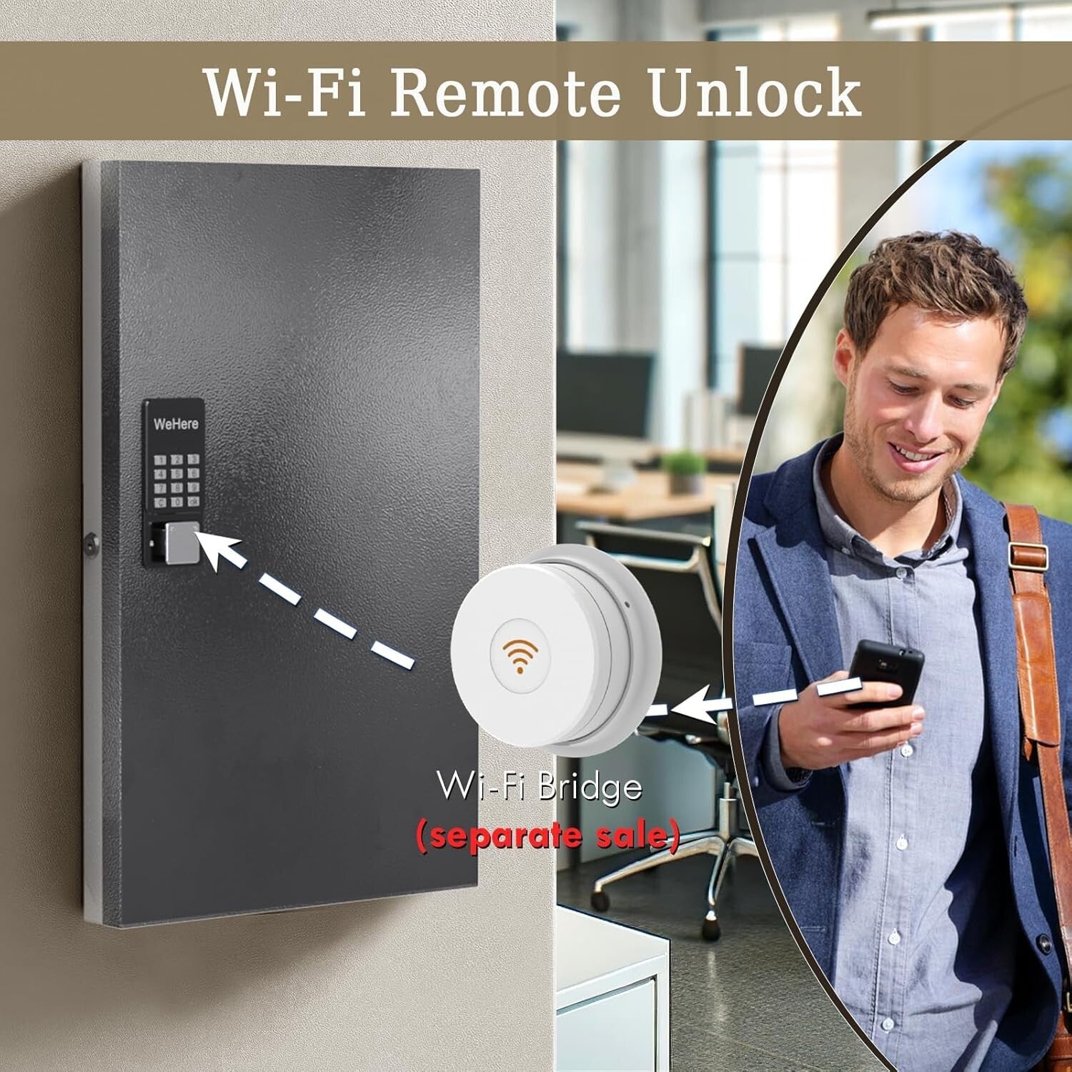 Secure 96-Key Key Box with Smart Lock and Multiple Access Methods – Black Finish