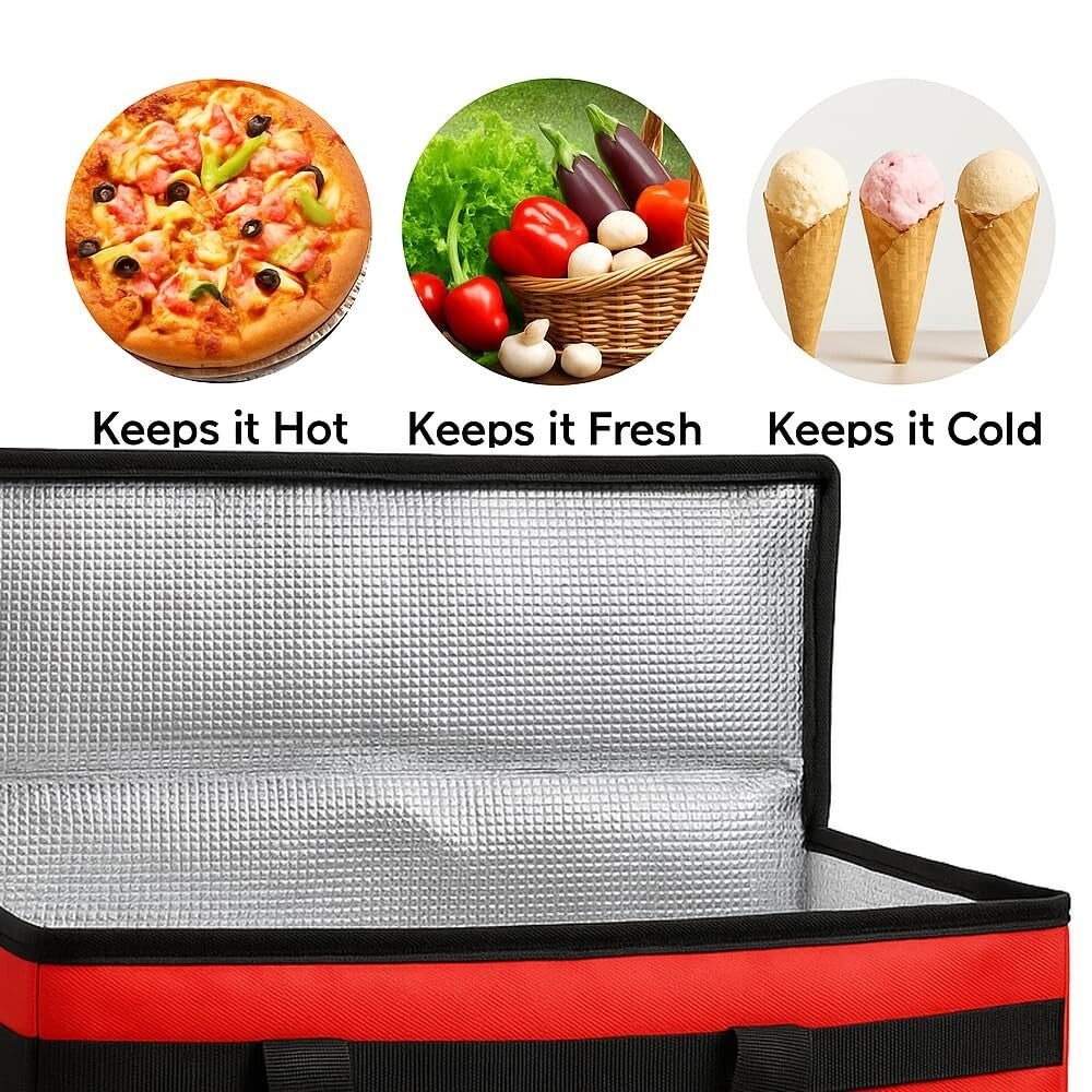 Spacious 4 Pack XXXL Food Delivery Bags - Durable & Eco-Friendly Solution