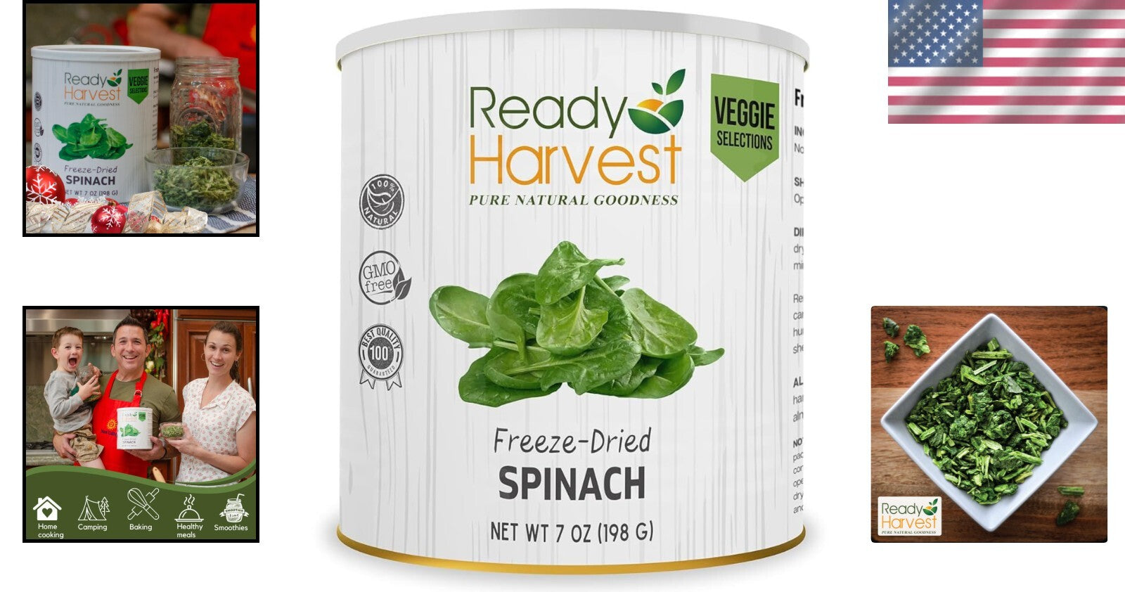 25-Year Shelf Life Freeze-Dried Spinach - Perfect for Camping & Survival Kits