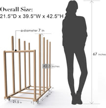 Load image into Gallery viewer, Stunning Four-Tier Beech Wood Art Rack with Lockable Wheels for Easy Transport
