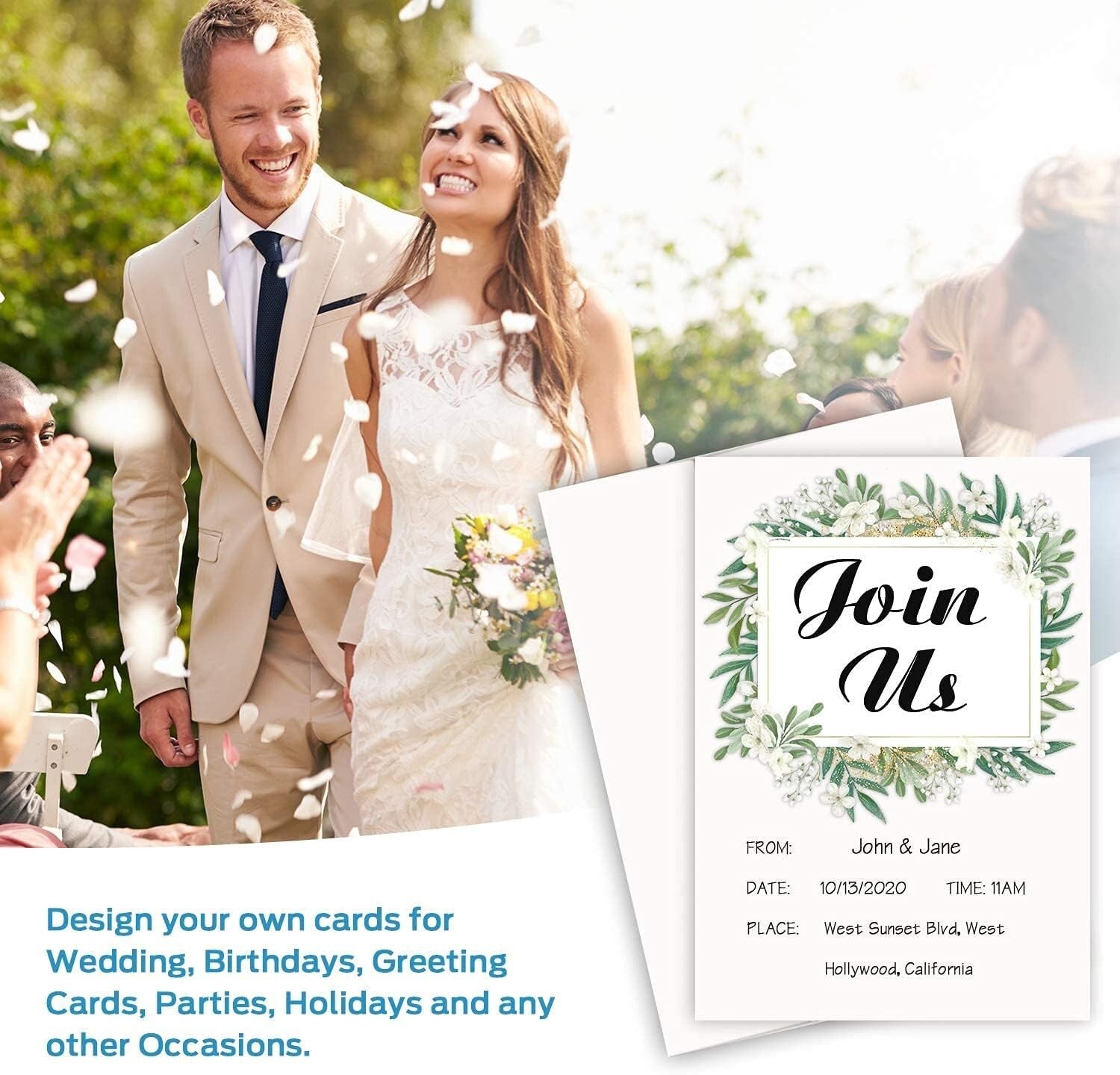 Versatile 200 Pack of A7 Blank Cards & Envelopes - Ideal for Weddings & Showers