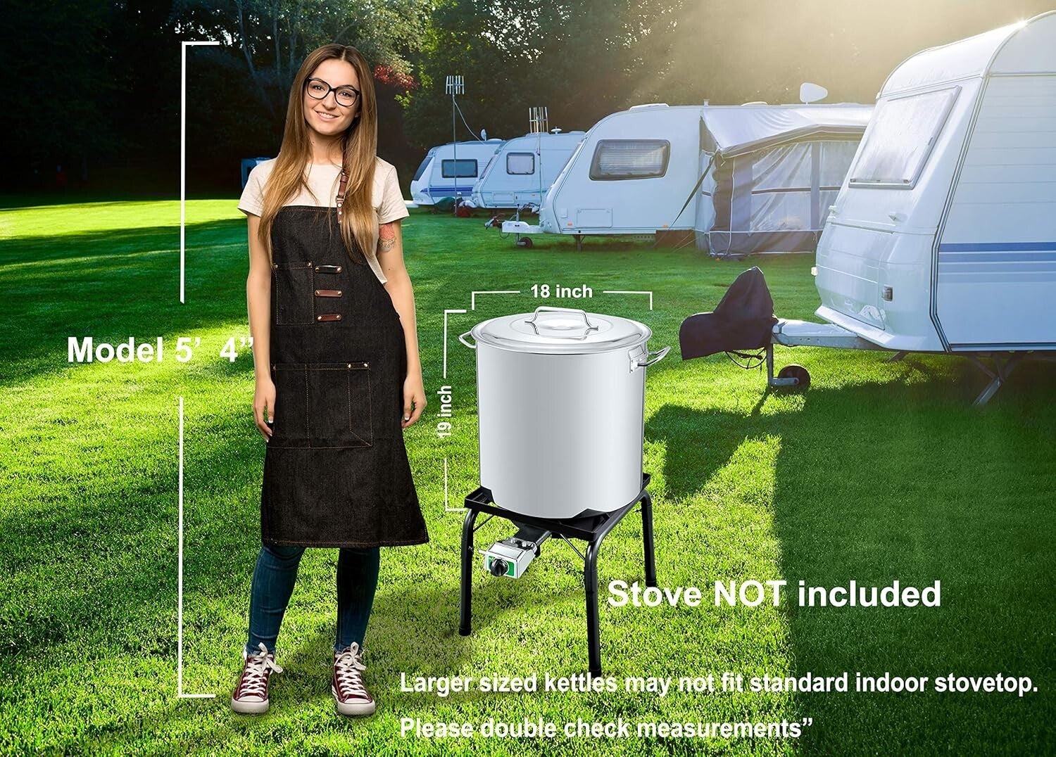 Stainless Steel Stock Pot with Elevated Steamer Basket - 80 Quart Large Capacity