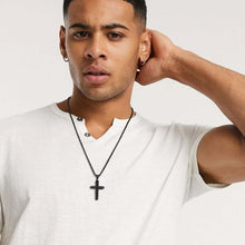Load image into Gallery viewer, Elegant Wooden Cross Pendant by Koa with Stainless Steel - Perfect Gift for Men