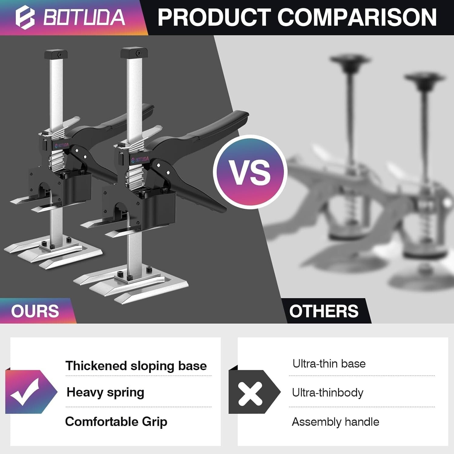 Effortless 360 lbs Hand Lifting Jack - 12 In. Adjustable Tool for Home Projects