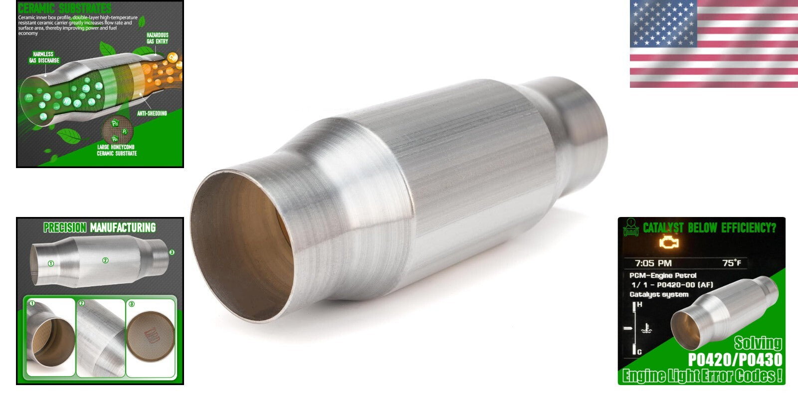 EPA Compliant 3 Inch High-Flow Catalytic Converter - Direct Replacement Solution